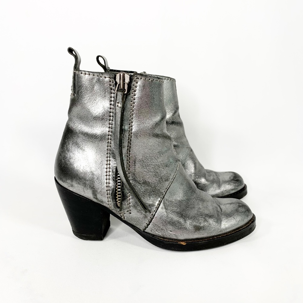 ACNE Studios Pewter Pistol Short Ankle Boot - Picture 4 of 8